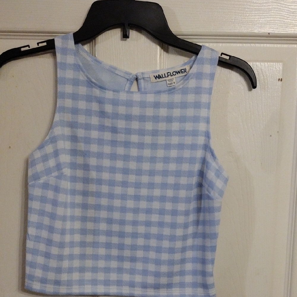 Wallflower Blue Gingham Women's Top